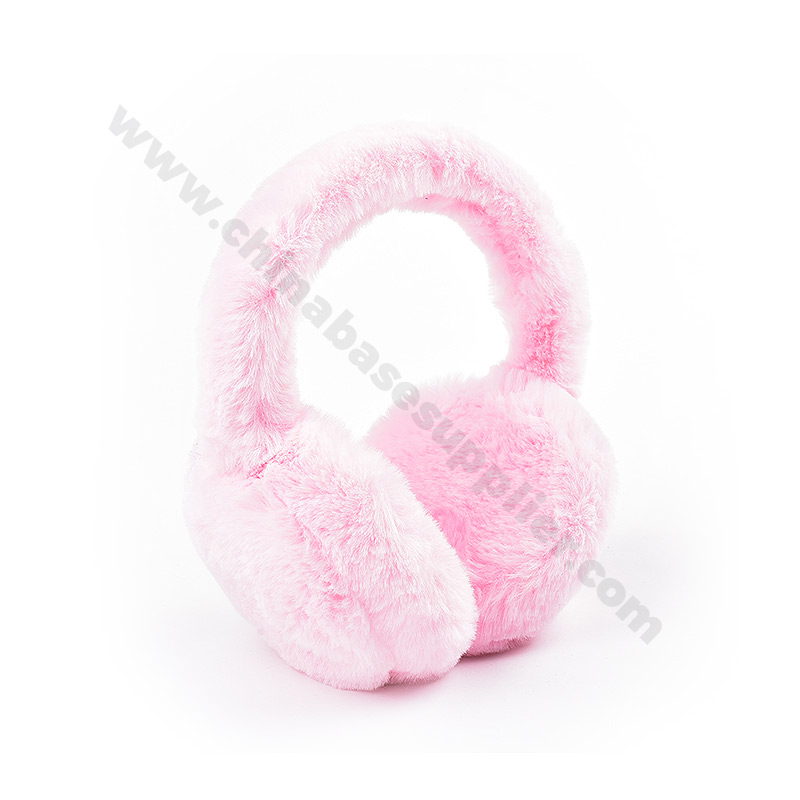 Girls' Basic Pink Ear Muffs - Soft and Warm, Classic Design for Little Ones