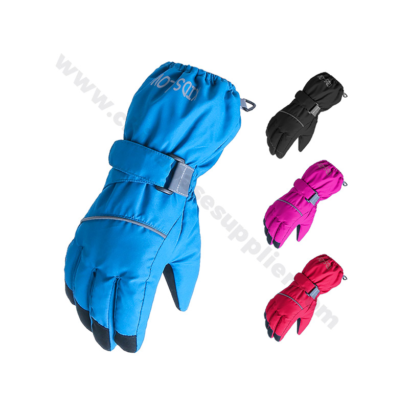 Youth Waterproof Ski Gloves with Reflective Trim - Gore-Tex, Removable Touchscreen Liner, Adjustable Cuff